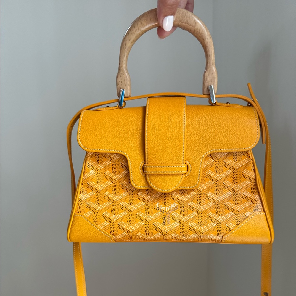 Goyard Mini Saigon Yellow Women's Leather Top-Handle Bag